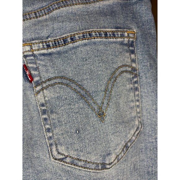 LEVI'S Ribcage Straight Ankle Jeans Womens 25x27 Blue Button Fly Denim Stretch - Picture 8 of 9